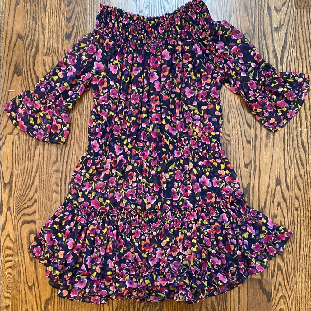 Misa Los Angeles Multicolor Floral Off-Shoulder Dress